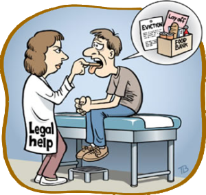 Illustration of Doctor giving patient a check up